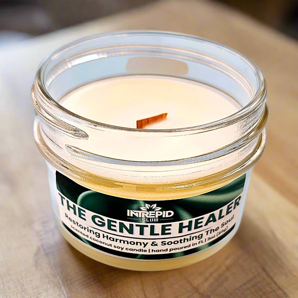 topviewthegentlehealerclassiccollectionscentedcoconutsoycandleintrepidglow